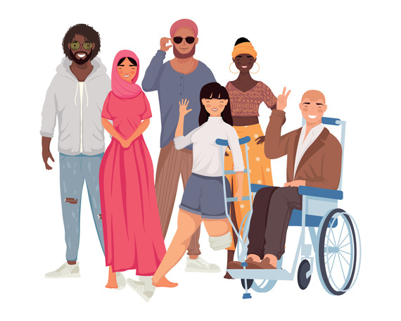 six diversity people characters 