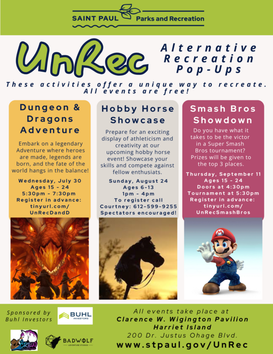 UnRec flyer_full list of activities_summer 2025
