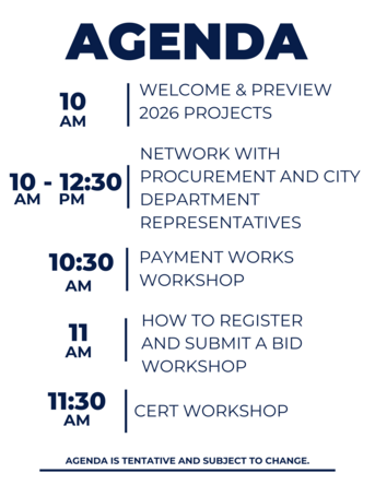 Agenda for the 2026 Supplier Fair