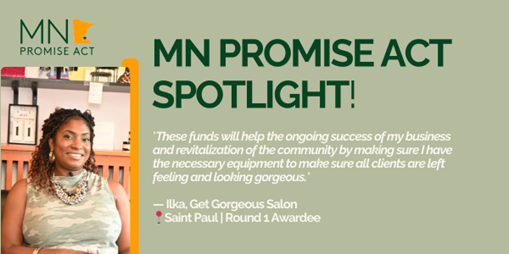 Get Gorgeous Salon owner highlighted as a MN Promise Act Round 1 awardee