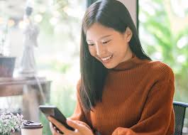 Woman working on phone