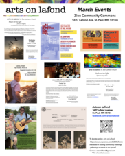 A promotional flyer for Arts on Lafond's March events.