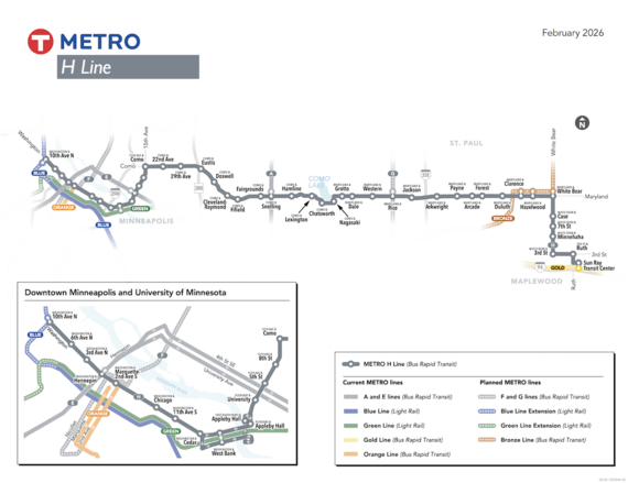 METRO H Line map. 