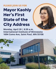 A flyer for Mayor Her's state of the city address. 