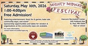 A flyer for the Mighty Midway Festival.
