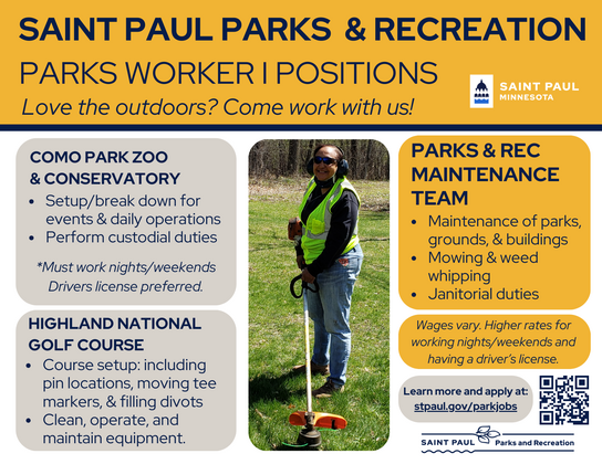 Park Worker I_seasonal hiring postcard_featuring Ops maintenance