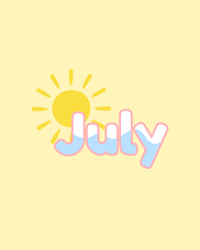 A graphic that says "July"