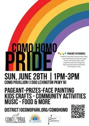 A flyer for the Como Homo Pride Celebration.