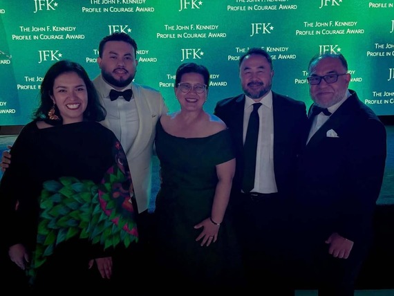 Mayor Her at JFK Profile in Courage Award ceremony