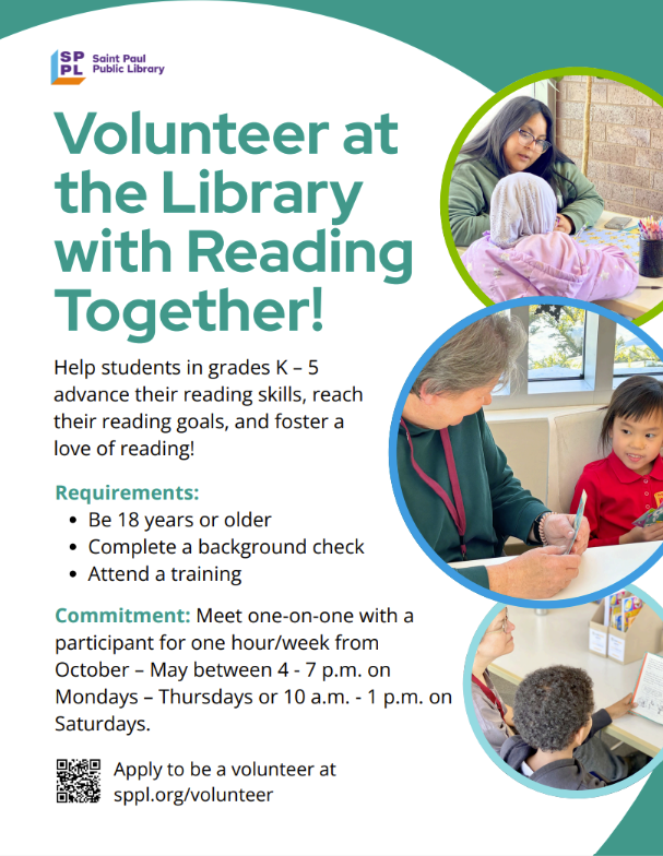 A flyer for Reading Together. 