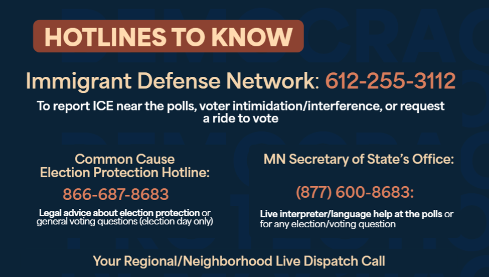 Immigrant Defense Network Hotline call 612-255-3112