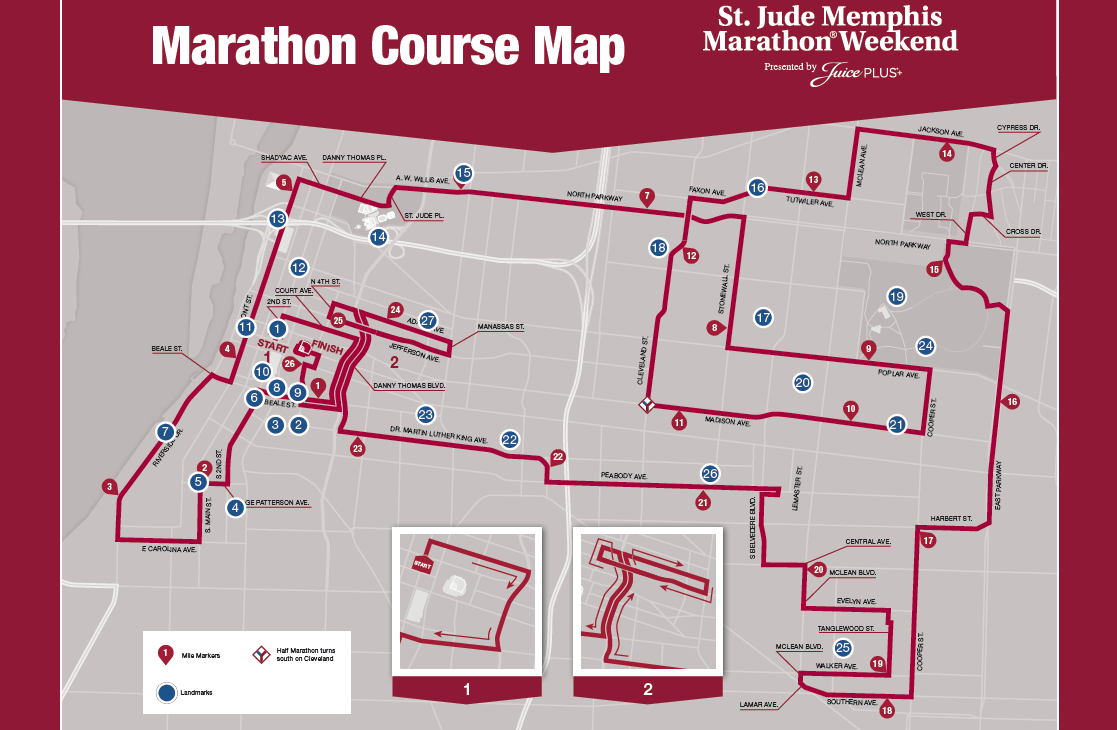 St. Jude Memphis Marathon Map