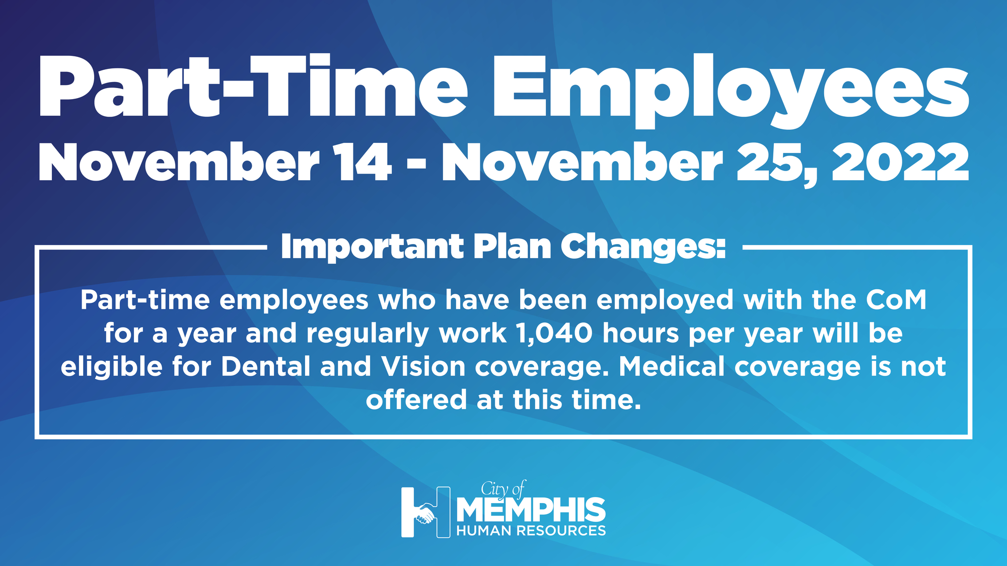 Friendly Reminder: Part Time Employees' Open Enrollment Ends Friday ...