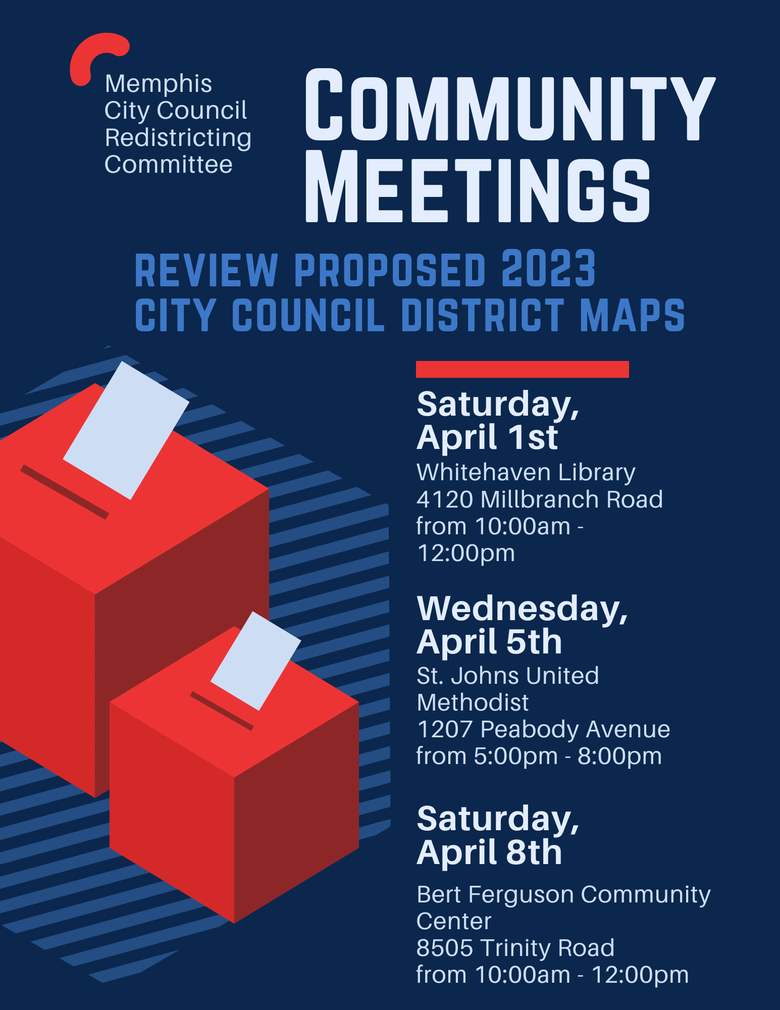 REDISTRICTING COMMITTEE COMMUNITY MEETINGS