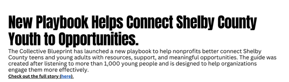 New playbook that connects memphis youth to opportunties