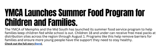 YMCA Launches summer program for food