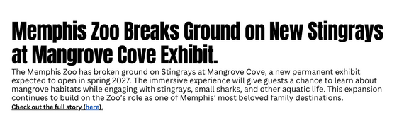 Memphis Zoo Breaks Ground on New Stingray Exhibit