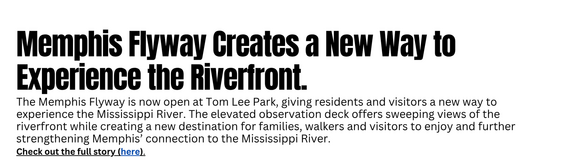 Memphis Flyway opens to view river front