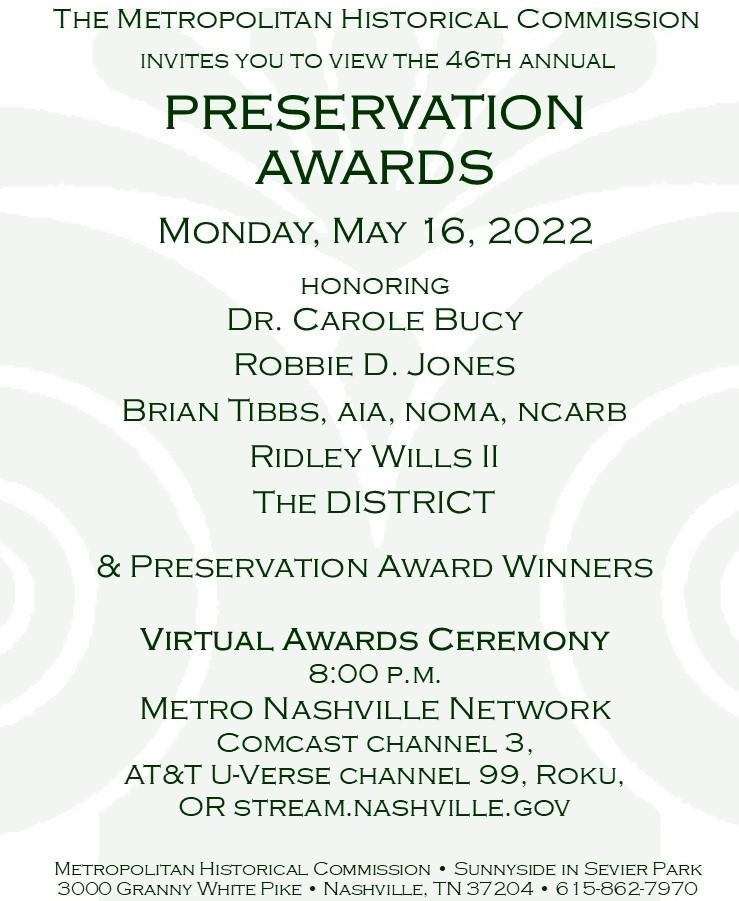 May 2022 preservation awards invitation