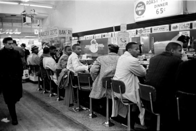 civil rights demonstraters mcclellans lunch counter 1960