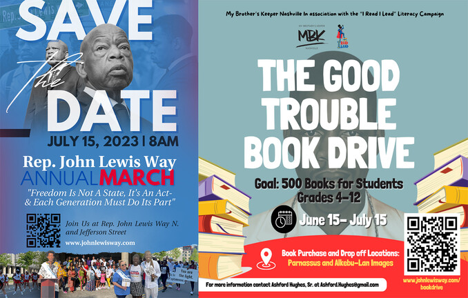 John Lewis march and book drive