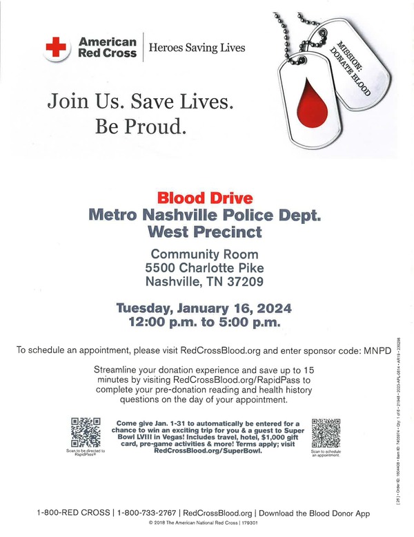 American Red Cross Blood Drive flyer