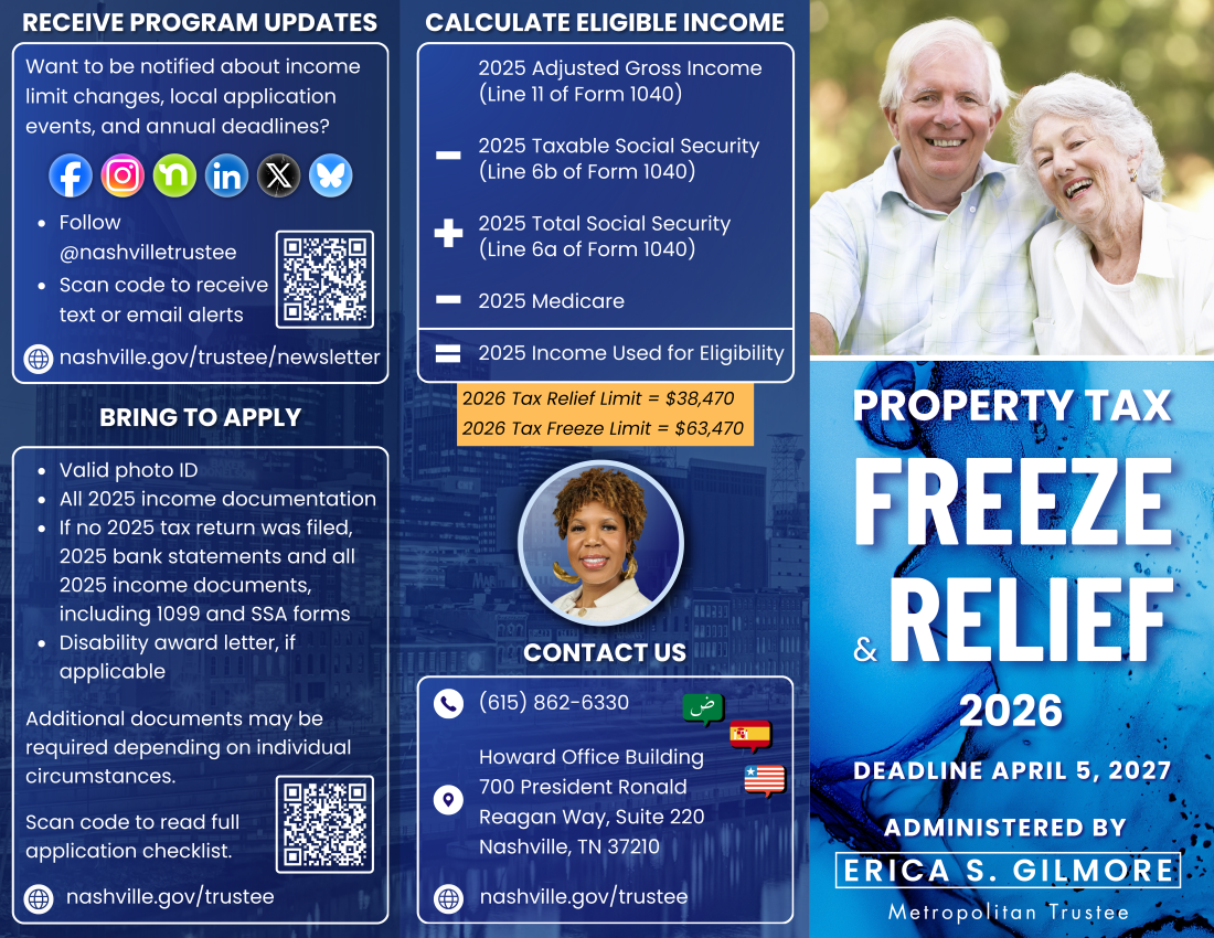 Tax Relief and Freeze Brochure Outside