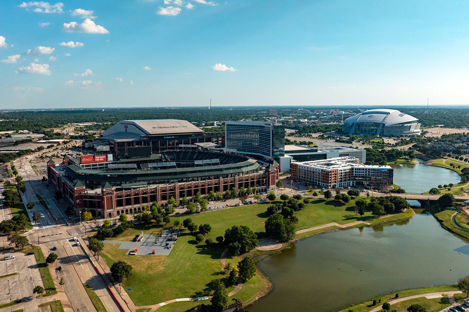 Aerial image of the Entertainment District