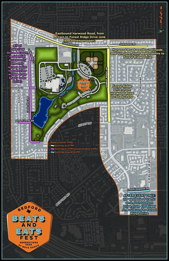 Map of Beats and Eats Road Closures