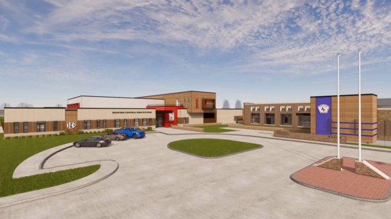 Central Fire Station Exterior Rendering