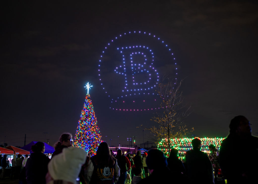 Drone Show of Bedford B in Snowglobe