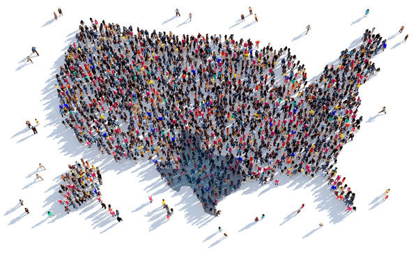 Image showing the United states composed of individuals.