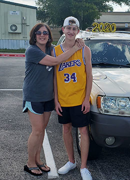 Mom with High School Son, a 2020 Graduate