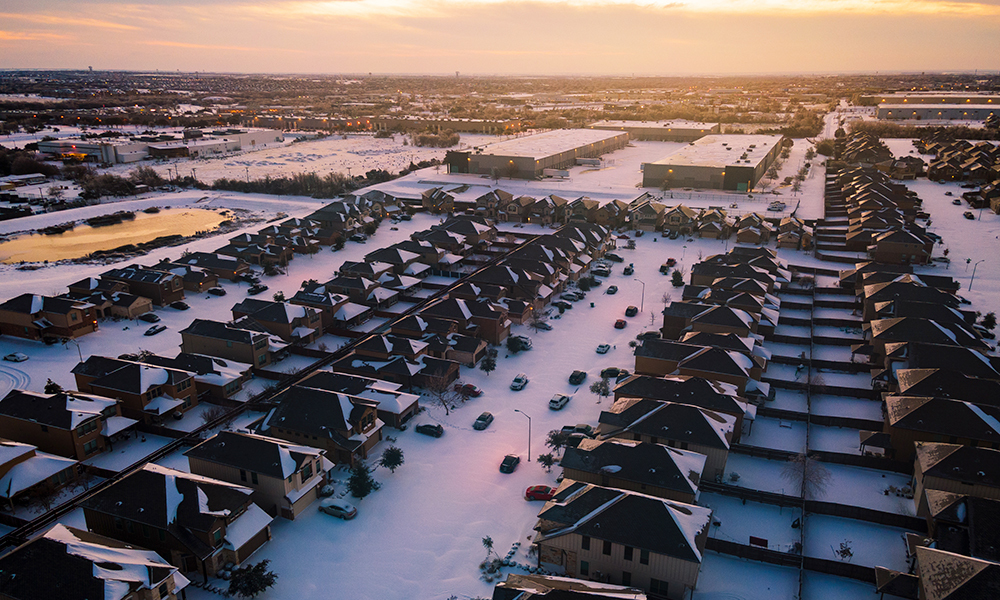 Neighborhood During Winter Storm Uri