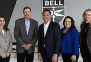 Glenn Hegar poses with a group at Bell Helicopter