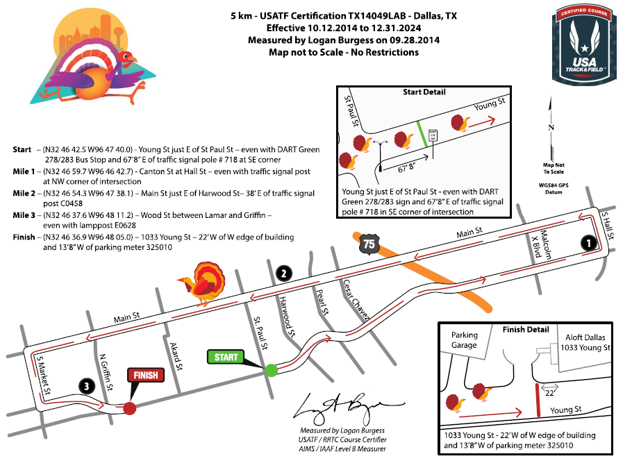 2017 YMCA Turkey Trot 5K Map