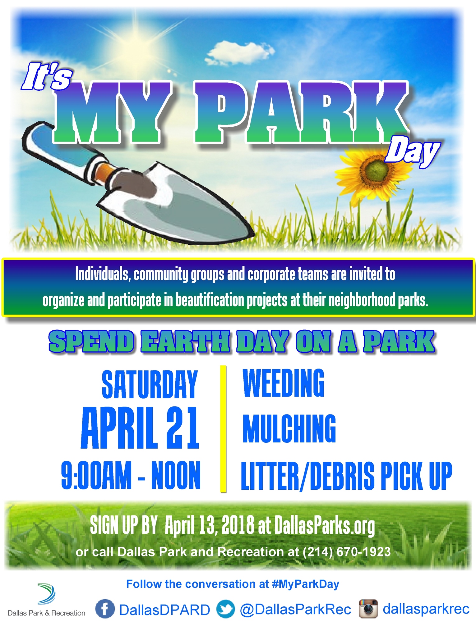 Click here to sign up for It's My Park Day!