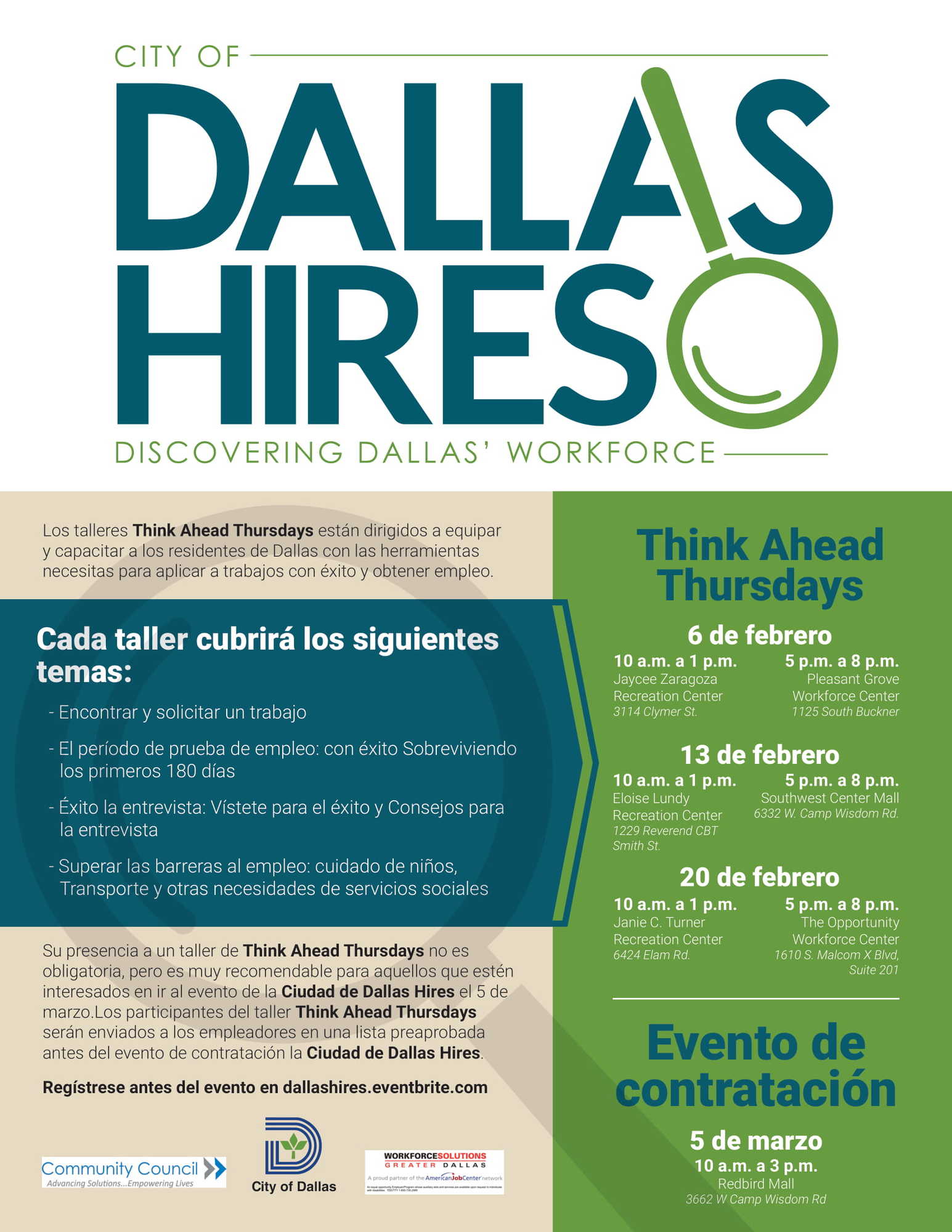 Think Ahead Thursdays Spanish
