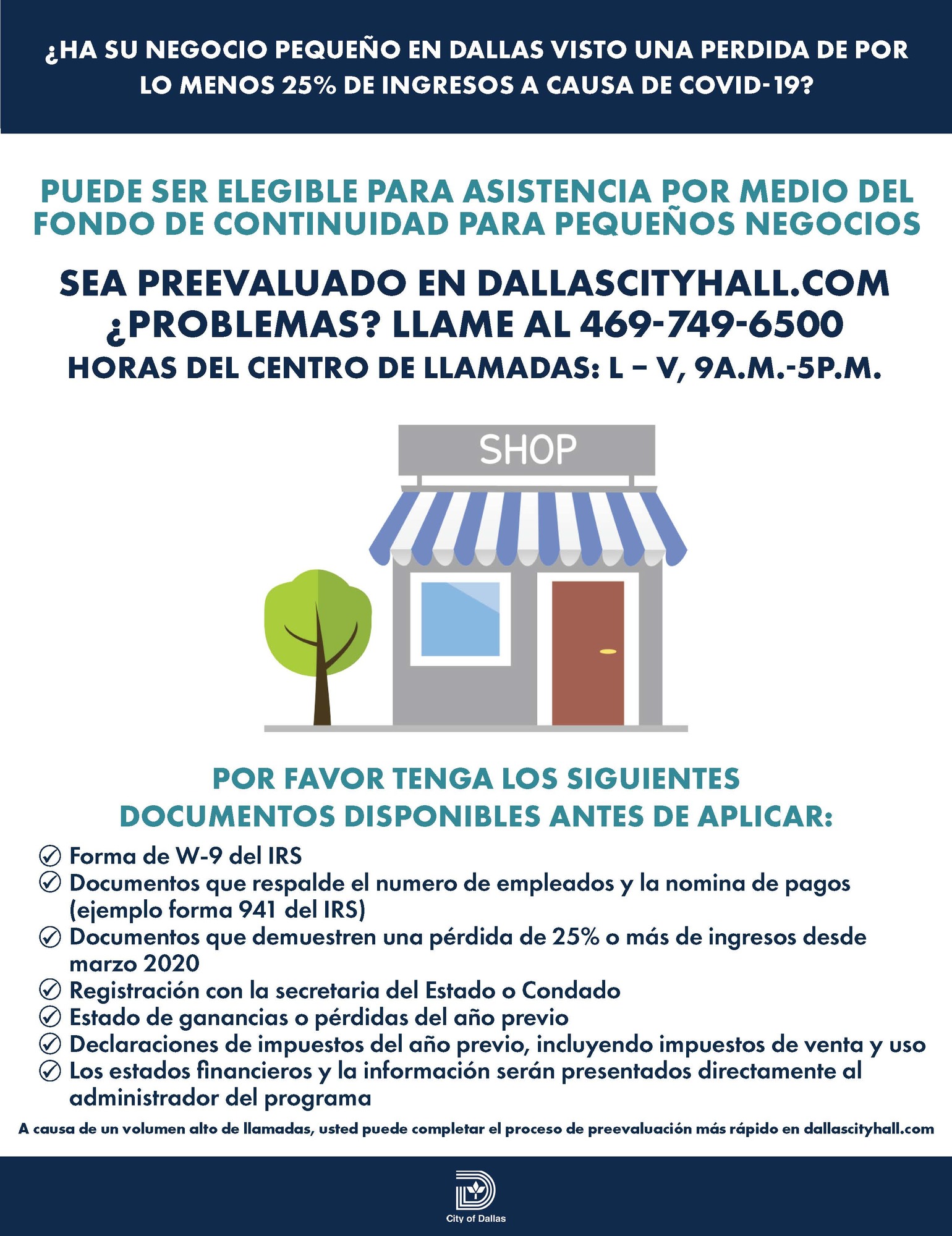 Small Business Continuity Fund - Checklist_Spanish