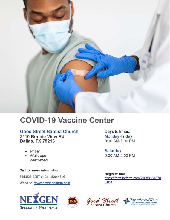 COVID-19 vaccines at Good Street Baptist Church