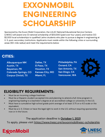 exxonmobil engineering scholarship