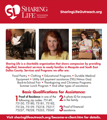 Sharing life food pantry