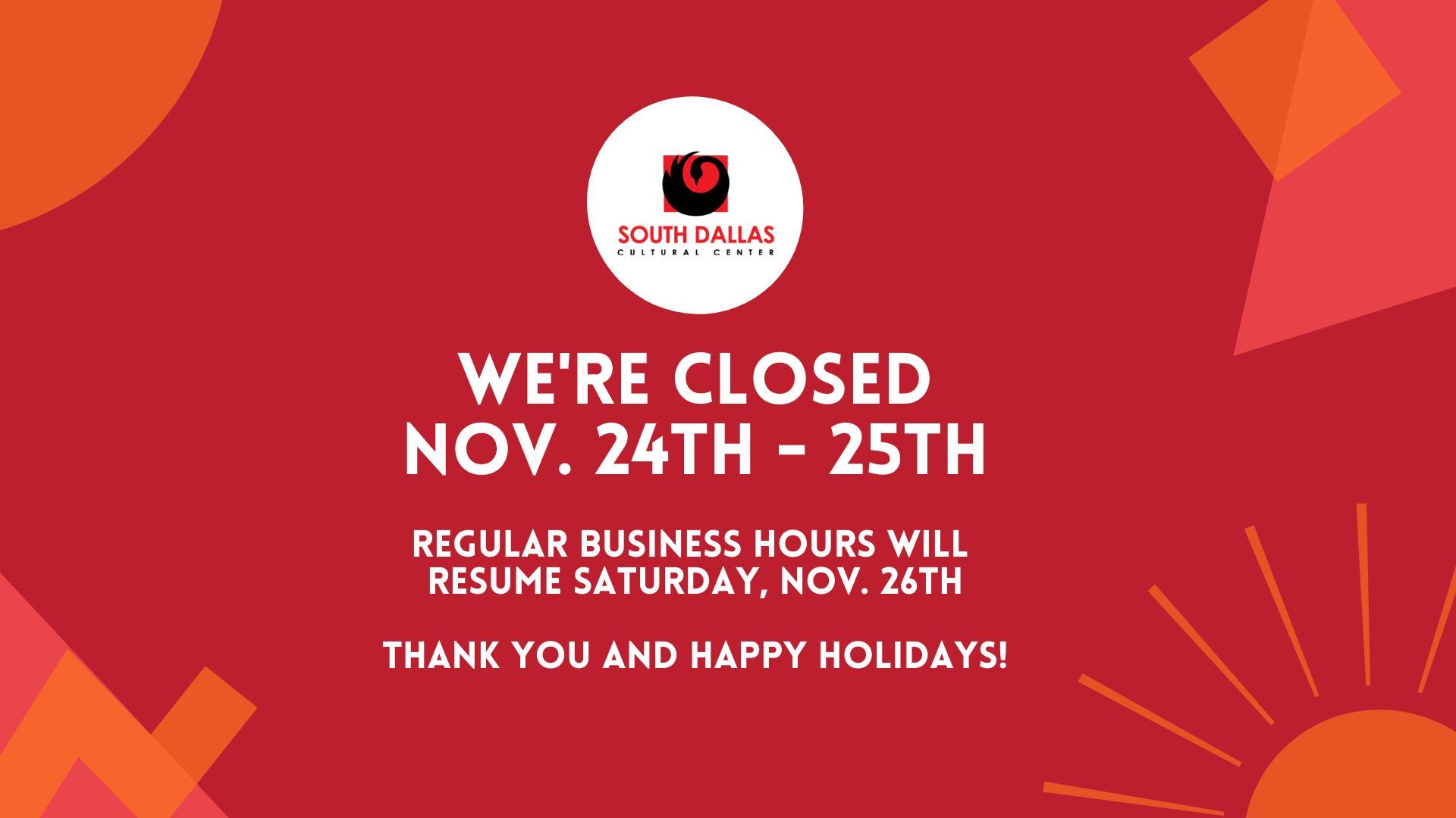 Holiday Hours, Opening Reception, Music Lounge, New Blog Posts, and more!