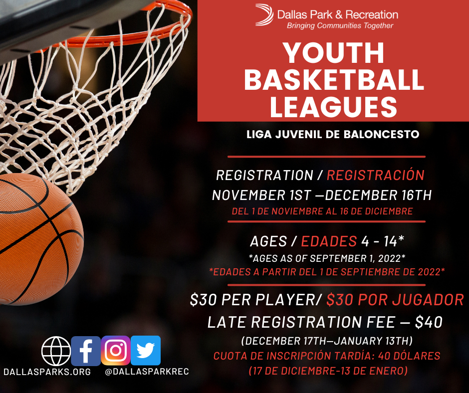 Register Today for Dallas' Youth Sports Leagues Starting in January