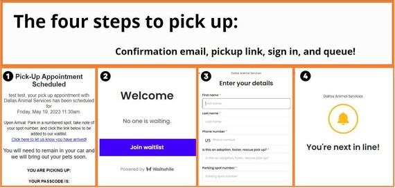 Steps for pick up