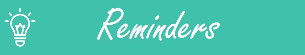 Resources Reminder