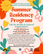 Summer Residency Flyer