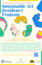 Sustainable Art Residency Flyer