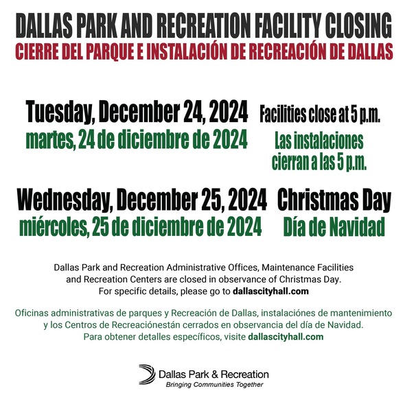 Park Holiday Closings