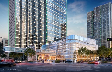 Bank of America building plaza improvements rendering